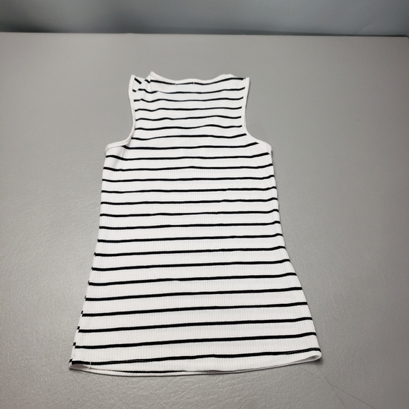 3/$15 Rue21 caged vneck white and black striped summer tank top women's size XS - Picture 6 of 7